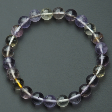 Bransoletka 19 cm - Ametryn kulki 8mm na gumce