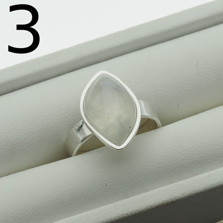 Pierścionek regulowany - Kamień Księżycowy i srebro (różne kamienie do wyboru)