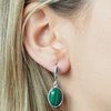 Kolczyki z owalnymi malachitami w srebrze