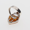 Pierścionek regulowany - Koniakowy Bursztyn w srebrze