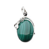 Zawieszka z owalnym malachitem w srebrze