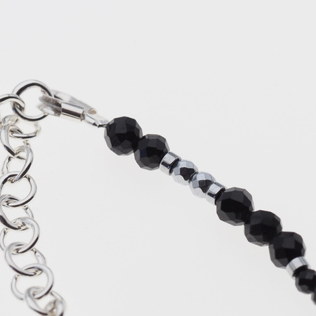 Bransoletka regulowana - Spinel, Rubin, Turmalin, Hematyt i srebro