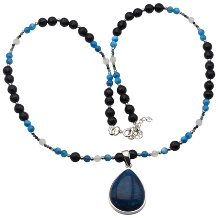 Naszyjnik z naturalnym Apatytem – srebro 925, ręcznie robiony