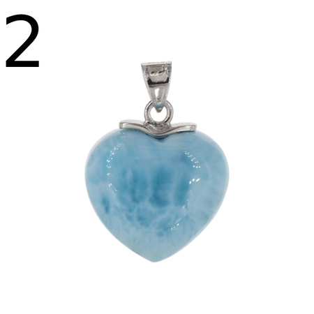 Zawieszka - larimar serce w srebrze rodowanym