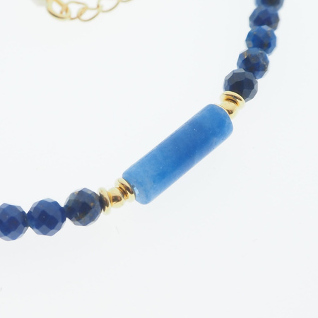 Bransoletka - mix kamieni Lapis Lazuli, Morganit, Awenturyn