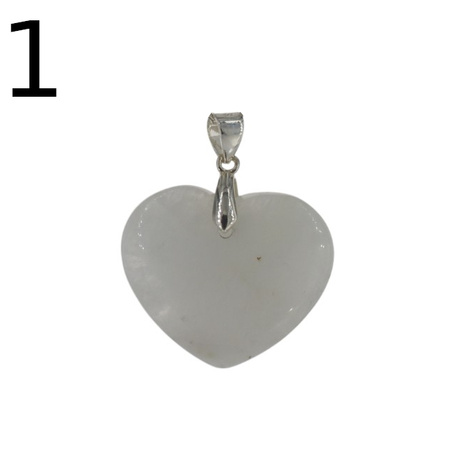 Zawieszka - Kamień Księżycowy serce w srebrze