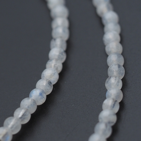 Naszyjnik - Kamień Księżycowy, Kryształ Górski, Hematyt, róg obfitości i srebro złocone