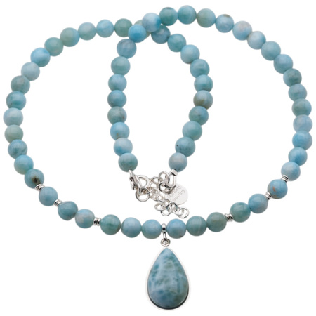Naszyjnik z zawieszką - Larimar i srebro
