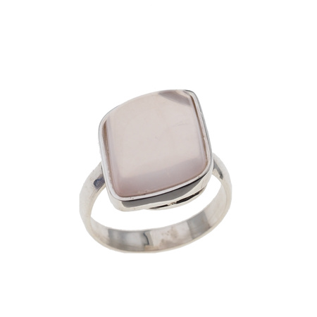 Pierścionek z Kwarcem Różowym w srebrze.