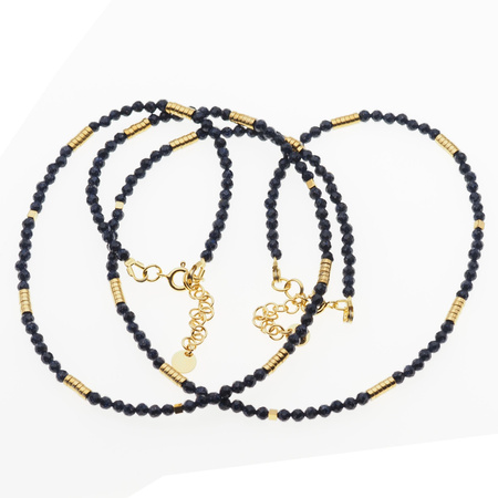 Naszyjnik - Noc Kairu, hematyt i srebro złocone