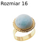 Pierścionek regulowany - okrągły Larimar w srebrze złoconym