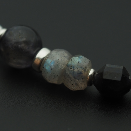 Bransoletka - Labradory, Iolit i srebro