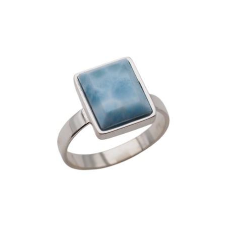 Pierścionek - prostokątny Larimar w srebrze