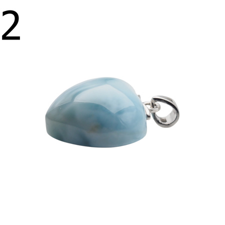 Zawieszka - larimar serce w srebrze rodowanym