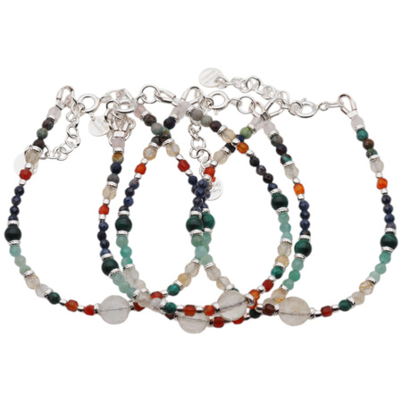 Bransoletka znak zodiaku byk - mix kamieni i srebro