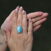 Pierścionek regulowany - owalny Larimar w srebrze