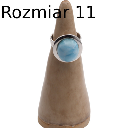 Pierścionek regulowany z owalnym Larimarem w srebrze rodowanym