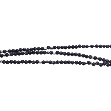 Naszyjnik - Noc Kairu, hematyt, słońce i srebro