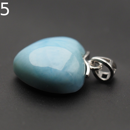 Zawieszka - larimar serce w srebrze rodowanym