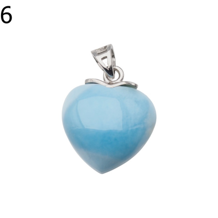 Zawieszka - larimar serce w srebrze rodowanym