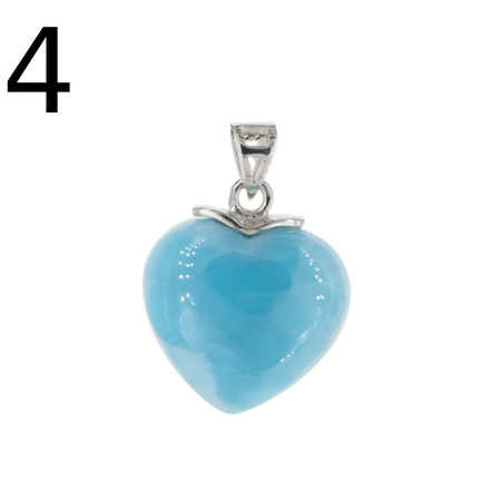 Zawieszka - larimar serce w srebrze rodowanym