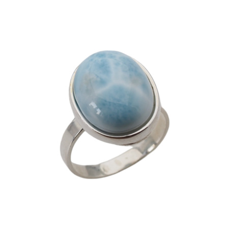 Pierścionek regulowany - owalny Larimar 16x12 mm w srebrze