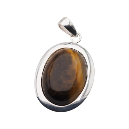 Zawieszka z owalnym Tygrysim Okiem w srebrze