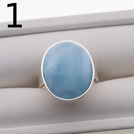 Pierścionek regulowany - owalny Larimar w srebrze