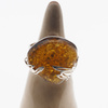 Pierścionek regulowany - Bursztyn w srebrze