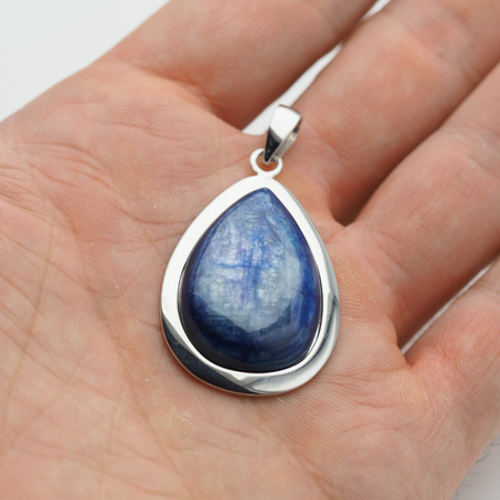 Zawieszka - kyanit łza i srebro rodowane