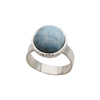 Pierścionek regulowany z okrągłym Larimarem w srebrze młotkowanym