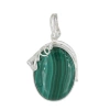 Zawieszka z owalnym malachitem w srebrze