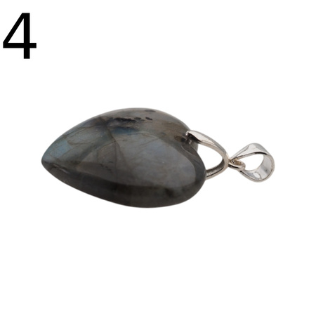 Zawieszka - Labradoryt serce w srebrze