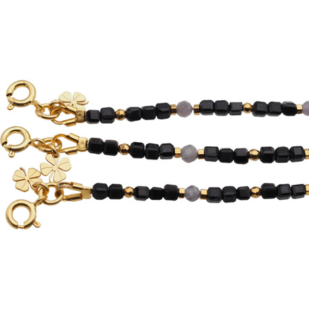 Bransoletka znak zodiaku ryby - mix kamieni i srebro złocone