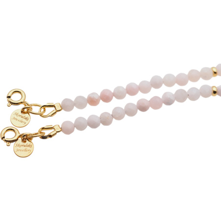 Bransoletka z Opalem Różowym i srebrem złoconym