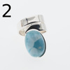 Pierścionek regulowany - owalny Larimar w srebrze