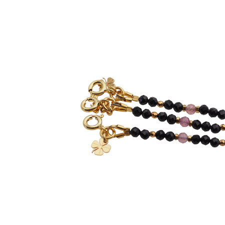 Bransoletka znak zodiaku baran - mix kamieni i srebro złocone