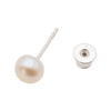 Kolczyki z białymi, okrągłymi Perłami w srebrze