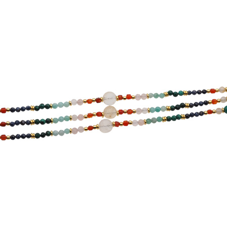 Bransoletka znak zodiaku byk - mix kamieni i srebro złocone