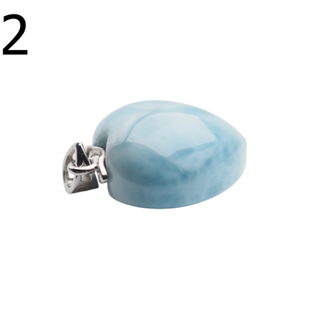 Zawieszka - larimar serce w srebrze rodowanym