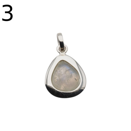 Zawieszka - Kamień Księżycowy łza w srebrze