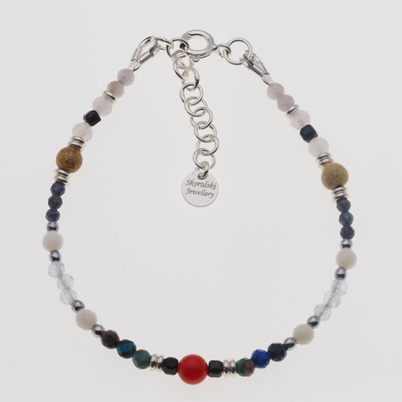 Bransoletka znak zodiaku waga - mix kamieni i srebro