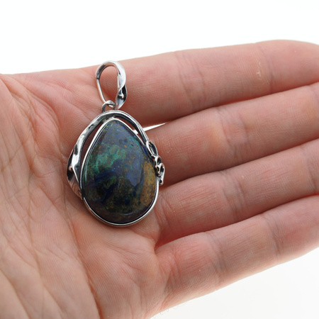 Zawieszka z Azurytem w srebrze oksydowanym