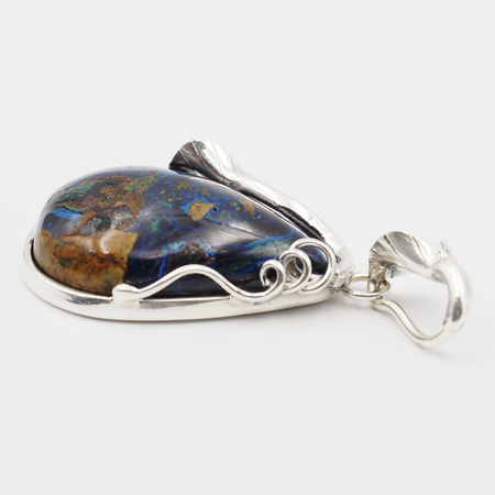 Zawieszka z Azurytem w srebrze oksydowanym