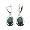 Kolczyki z owalnymi malachitami w srebrze