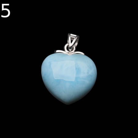 Zawieszka - larimar serce w srebrze rodowanym