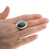 Pierścionek regulowany z owalnym Malachitem w srebrze.