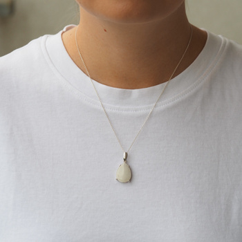 Zawieszka - Morganit łza w srebrze rodowanym