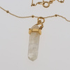Naszyjnik - Cytryn sopel w okuciu na łańcuszku srebrnym złoconym
