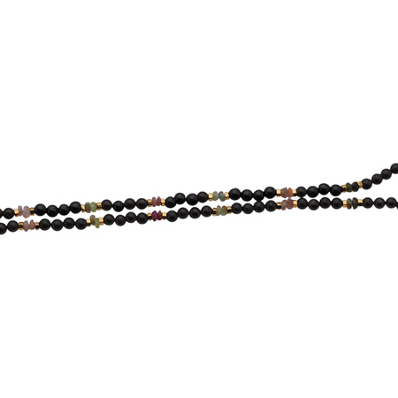 Bransoletka - Turmalin kolorowy, Hematyt złoty i srebro złocone